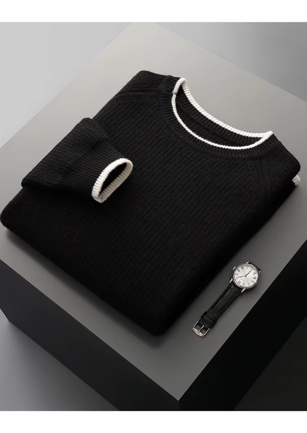 NOBA WOOL TWO TONE CREWNECK