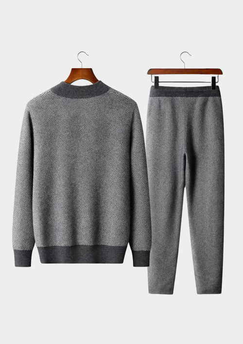 100% MERINO WOOL PATTERNED SET