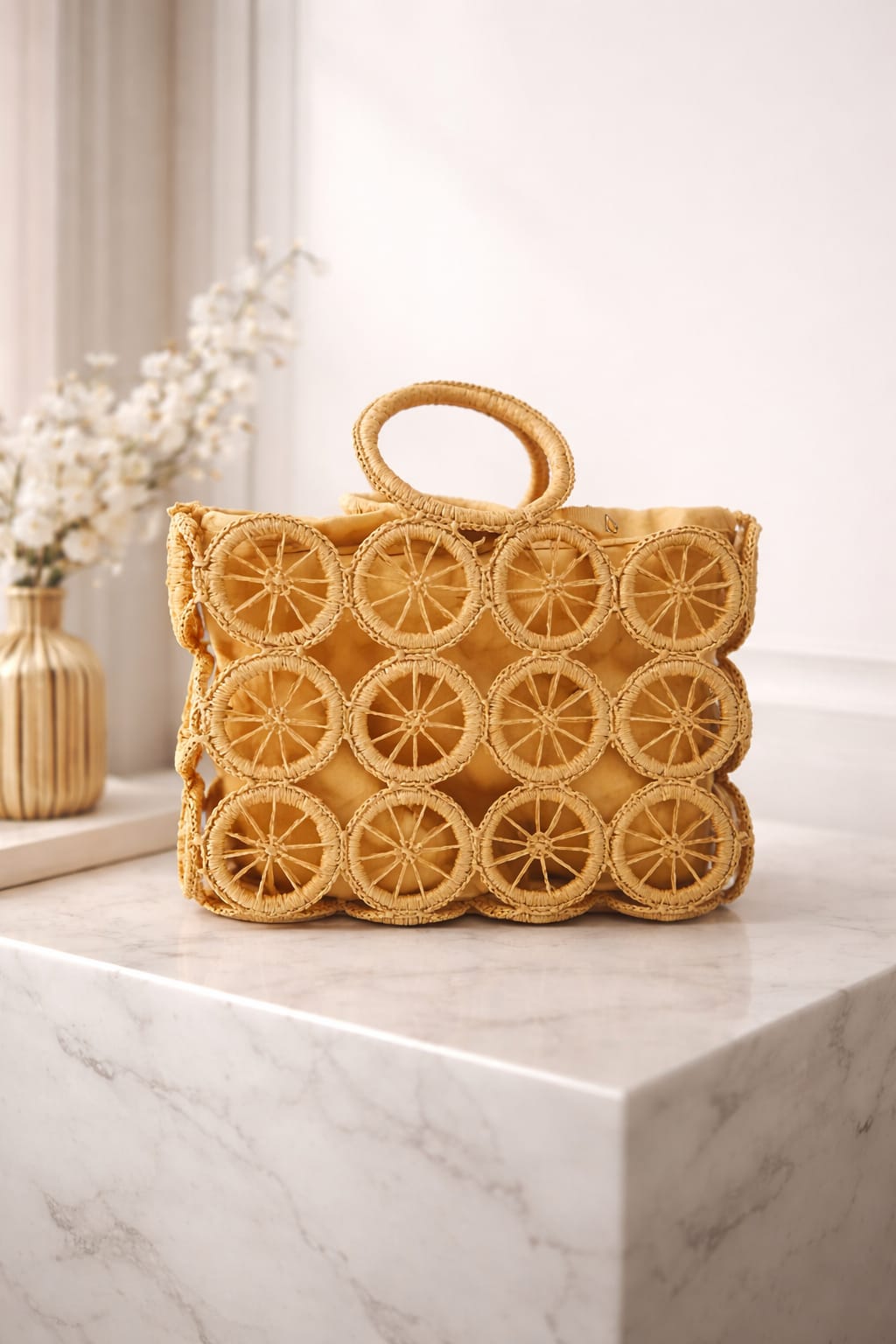 Sweet Life Lemon Cutout Tote Bag